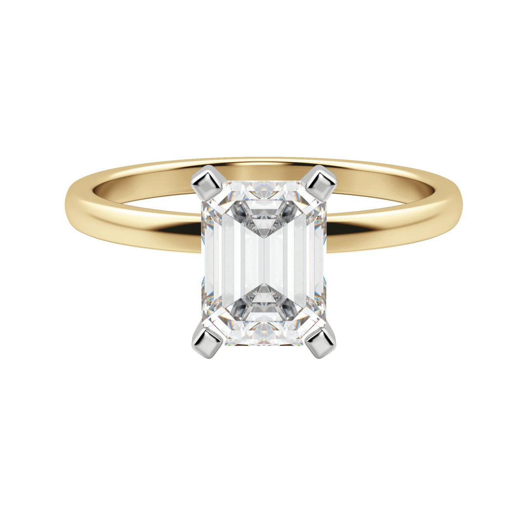 BARE EMERALD CUT MOISSANITE ENGAGEMENT RING