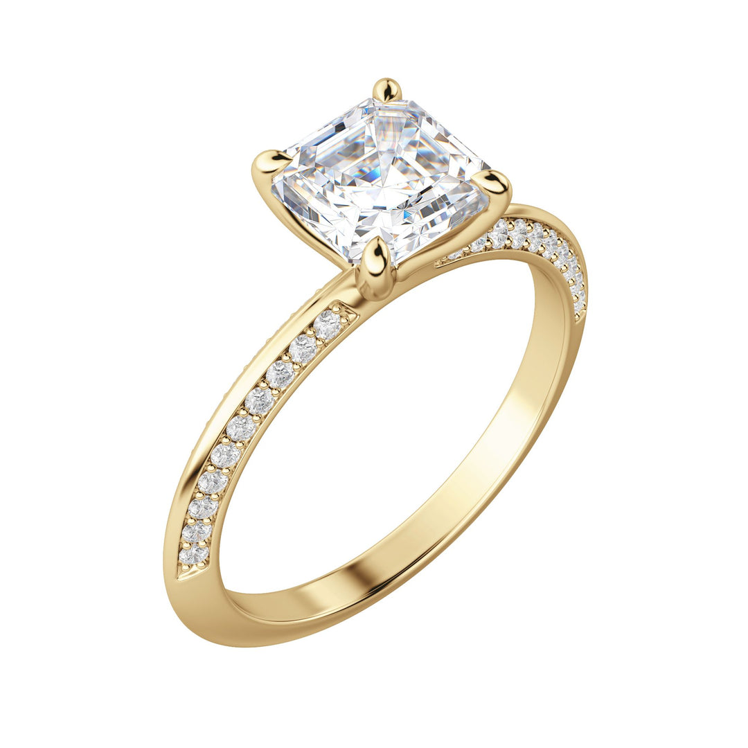 EVIA ASSCHER CUT MOISSANITE ENGAGEMENT RING