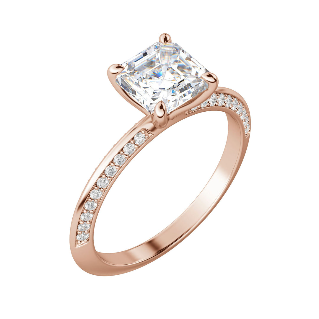 EVIA ASSCHER CUT MOISSANITE ENGAGEMENT RING