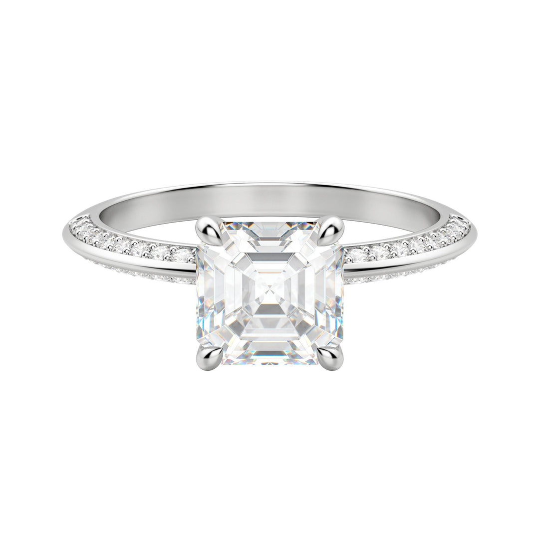 EVIA ASSCHER CUT MOISSANITE ENGAGEMENT RING