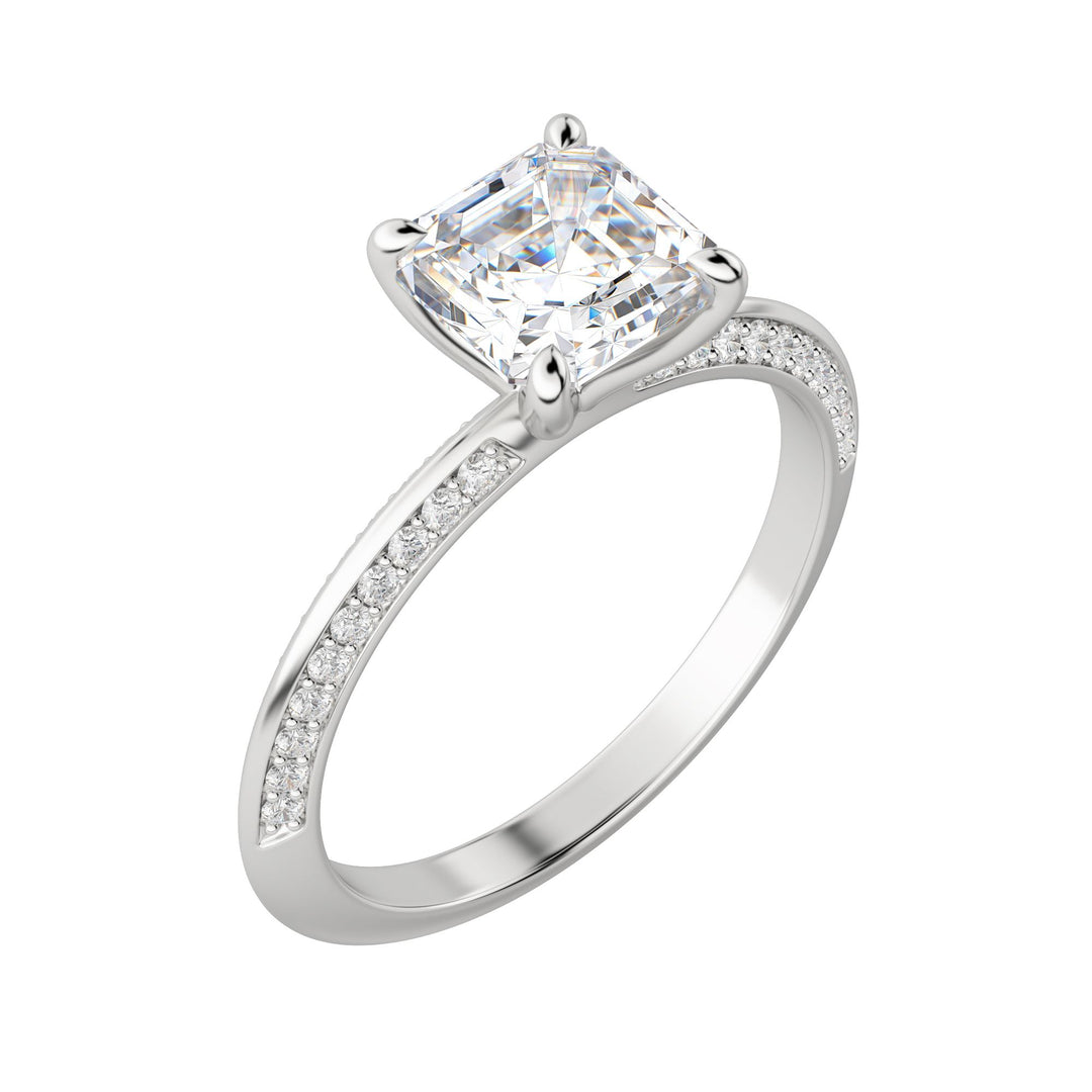 EVIA ASSCHER CUT MOISSANITE ENGAGEMENT RING