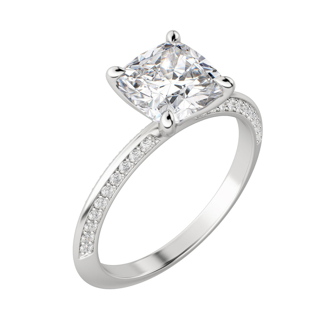 EVIA CUSHION CUT MOISSANITE ENGAGEMENT RING