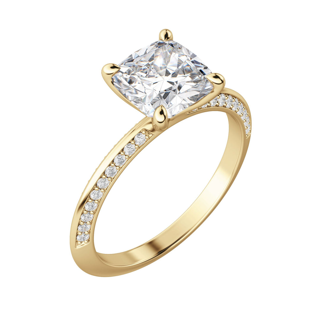 EVIA CUSHION CUT MOISSANITE ENGAGEMENT RING