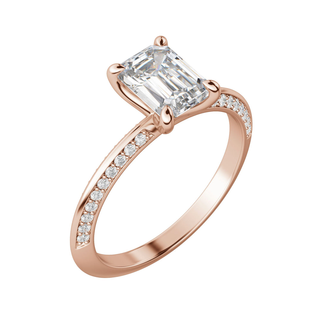 EVIA EMERALD CUT MOISSANITE ENGAGEMENT RING