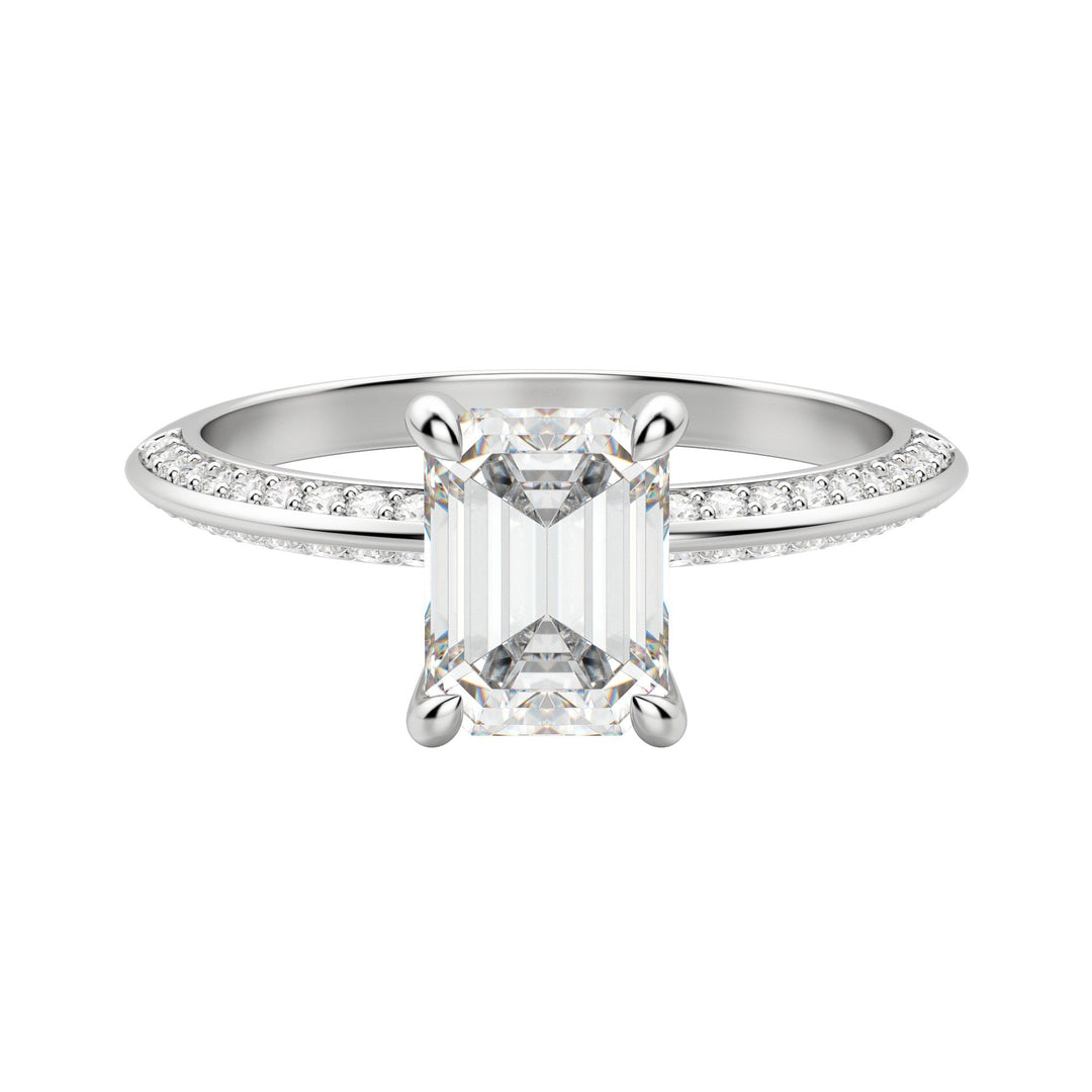 EVIA EMERALD CUT MOISSANITE ENGAGEMENT RING