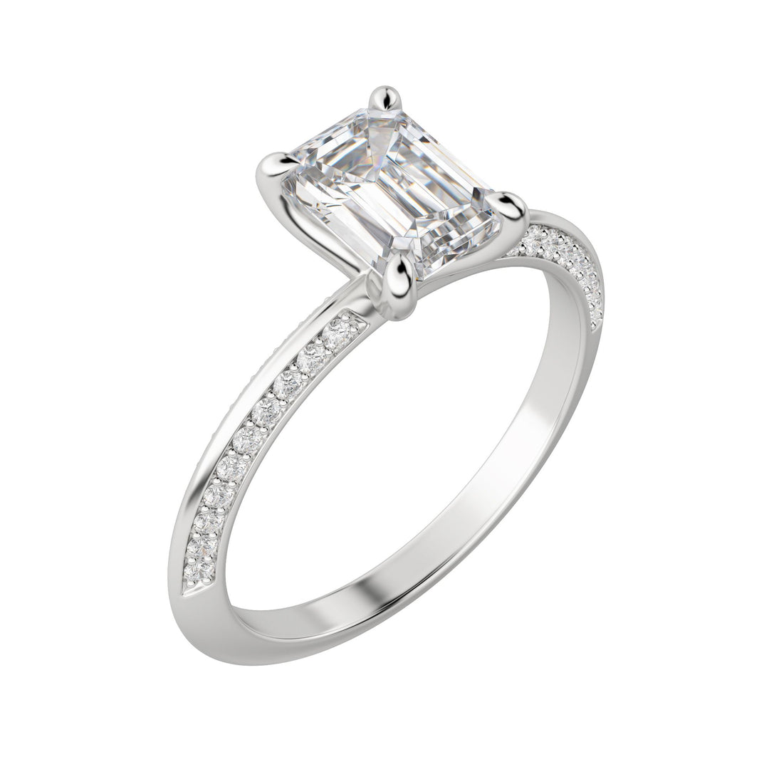 EVIA EMERALD CUT MOISSANITE ENGAGEMENT RING