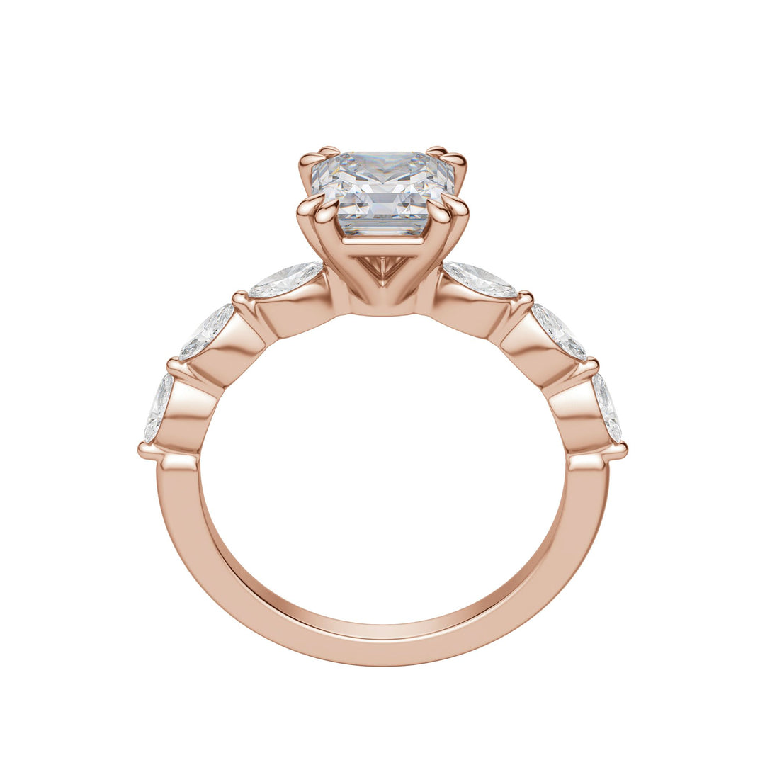 FREY ASSCHER CUT MOISSANITE ENGAGEMENT RING