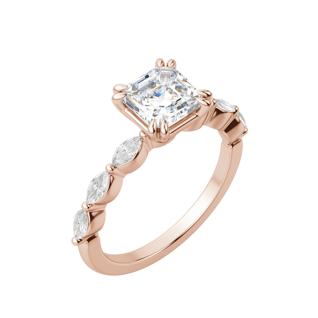 FREY ASSCHER CUT MOISSANITE ENGAGEMENT RING