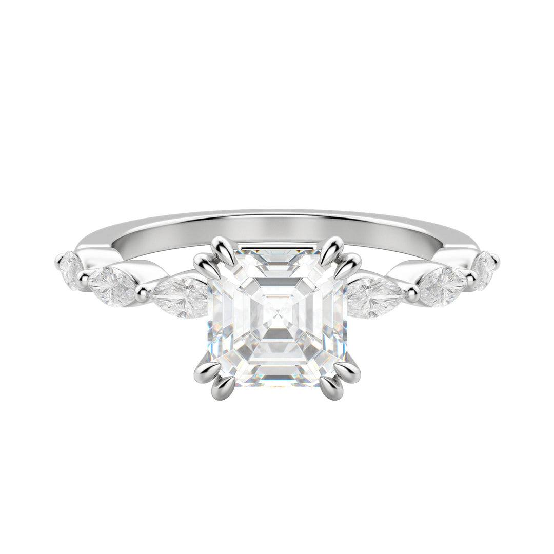 FREY ASSCHER CUT MOISSANITE ENGAGEMENT RING