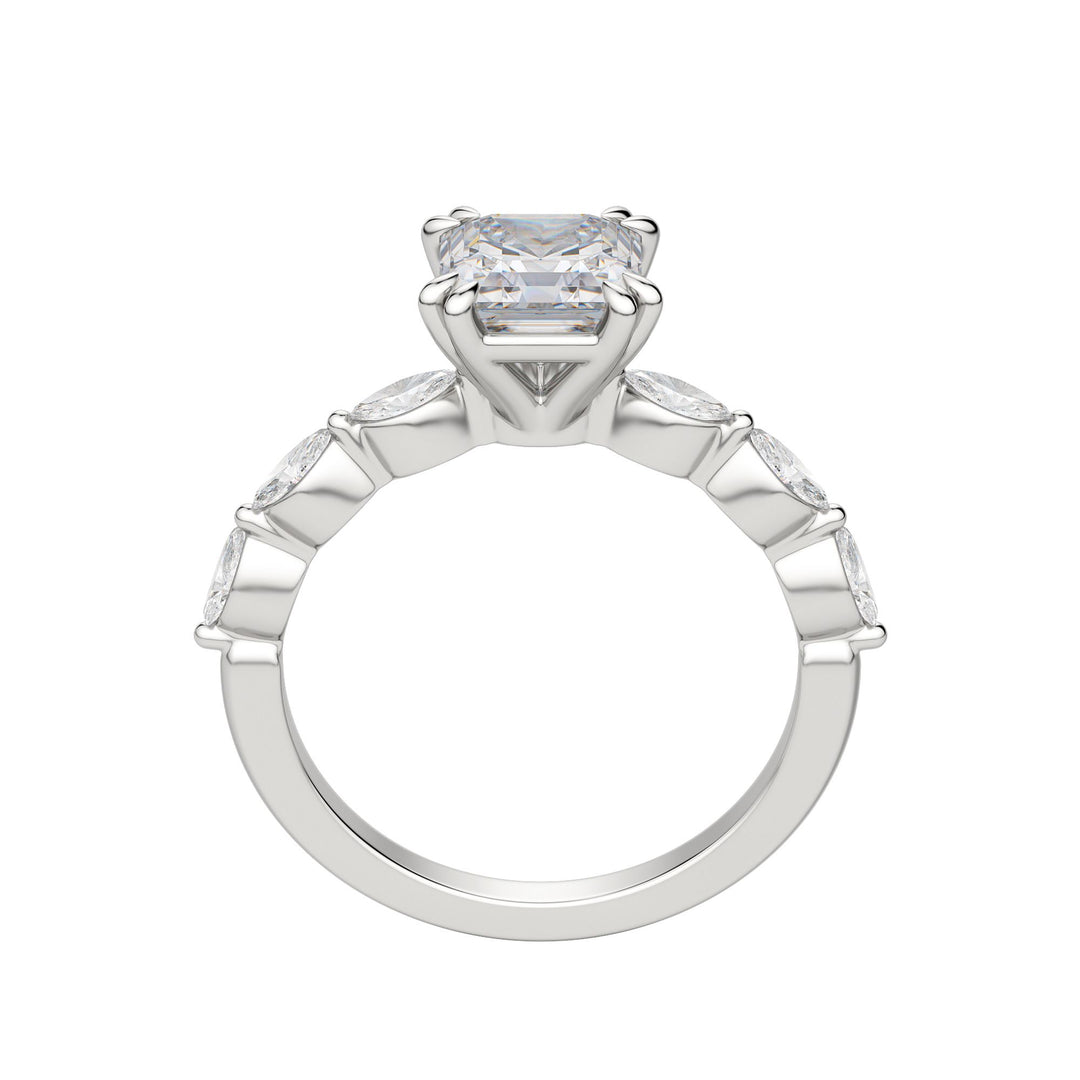 FREY ASSCHER CUT MOISSANITE ENGAGEMENT RING