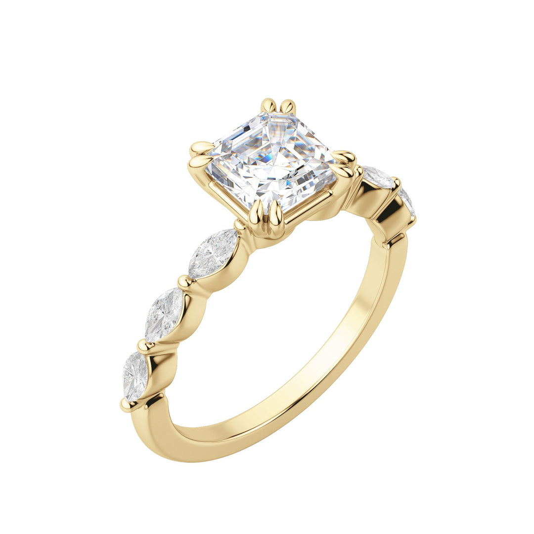 FREY ASSCHER CUT MOISSANITE ENGAGEMENT RING