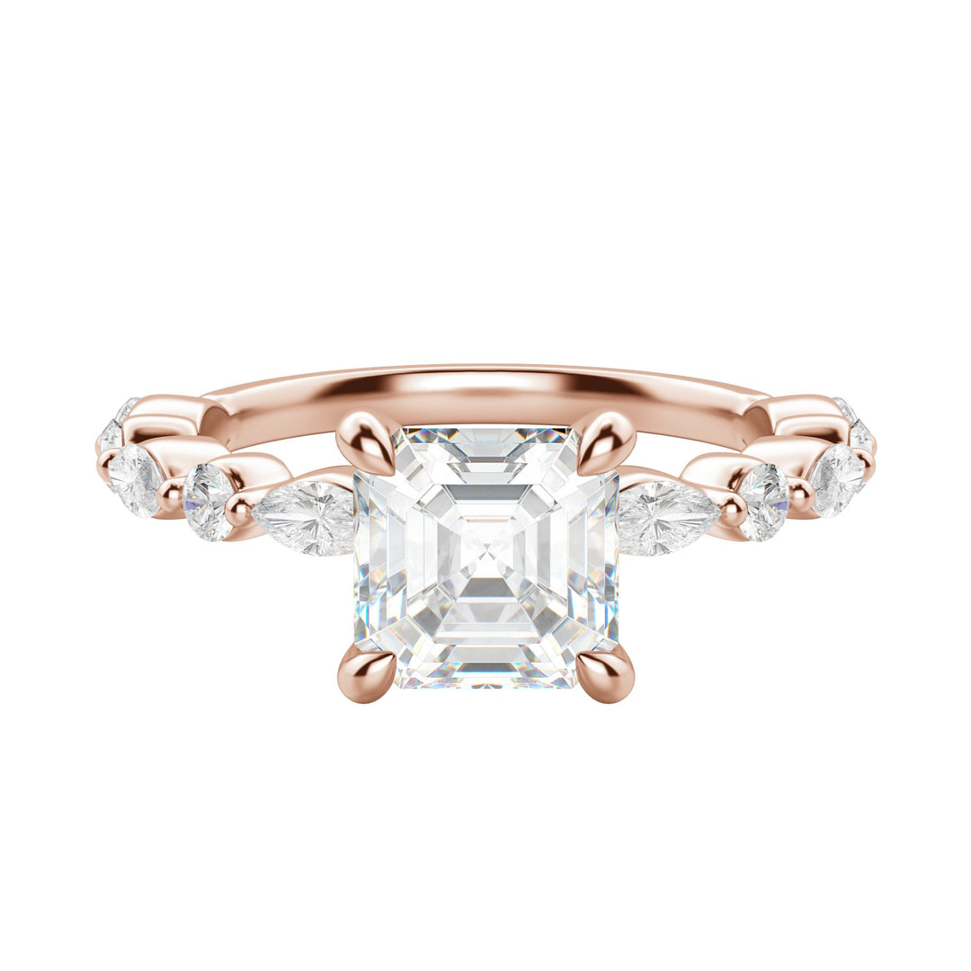 GAIA ASSCHER CUT MOISSANITE ENGAGEMENT RING