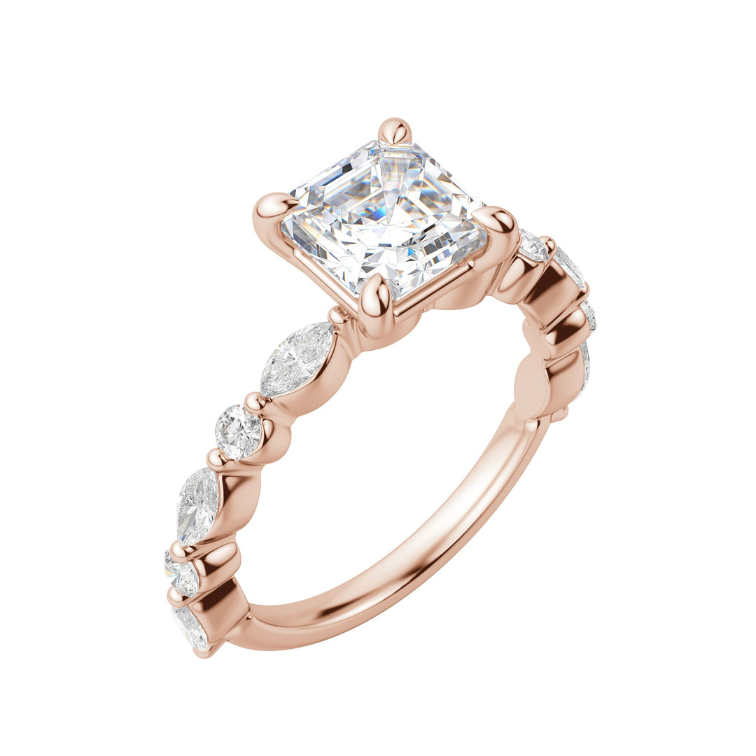 GAIA ASSCHER CUT MOISSANITE ENGAGEMENT RING