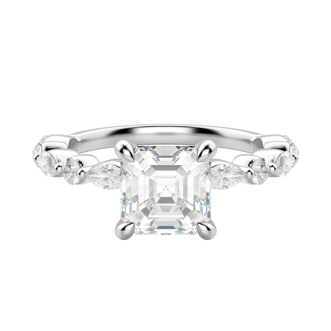 GAIA ASSCHER CUT MOISSANITE ENGAGEMENT RING