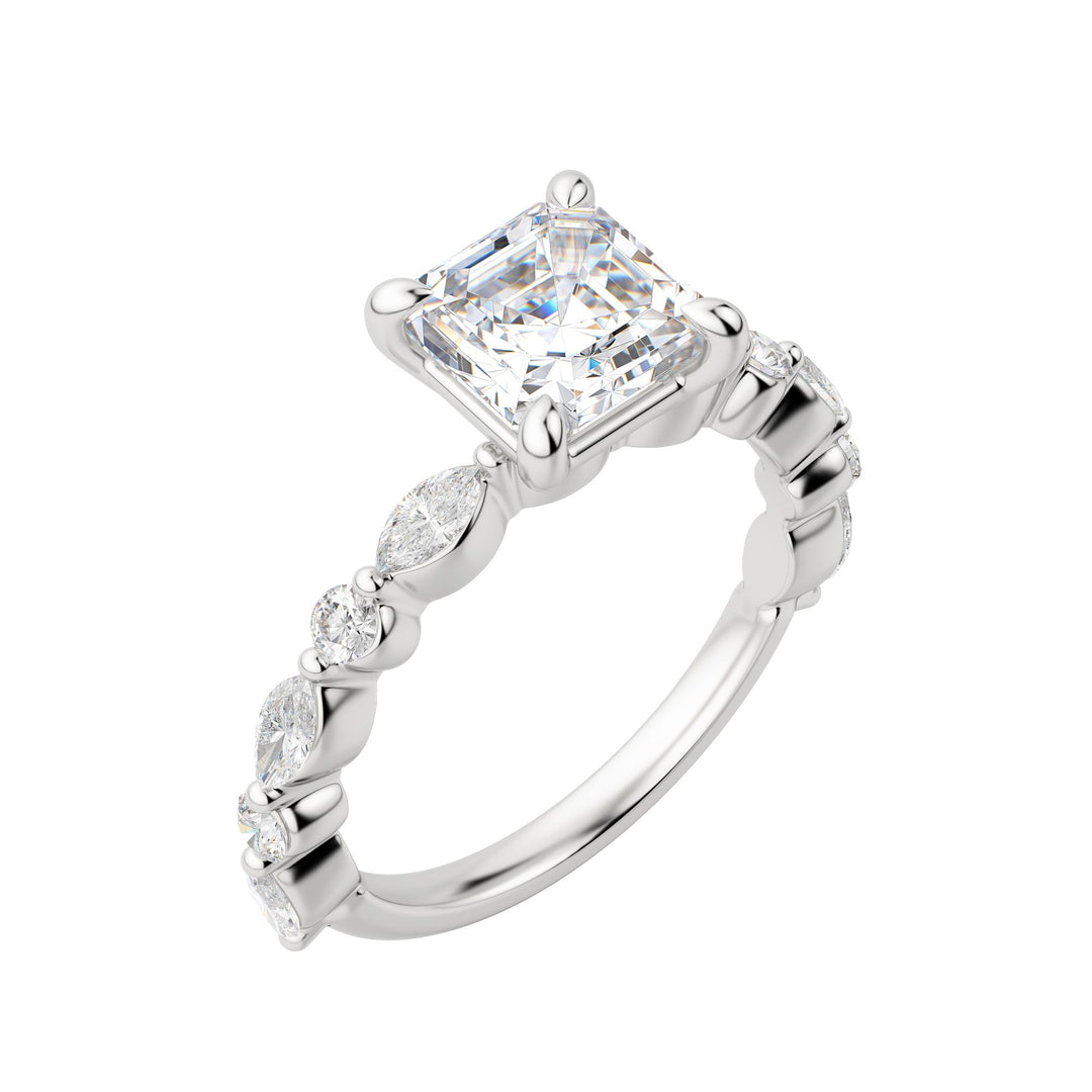 GAIA ASSCHER CUT MOISSANITE ENGAGEMENT RING