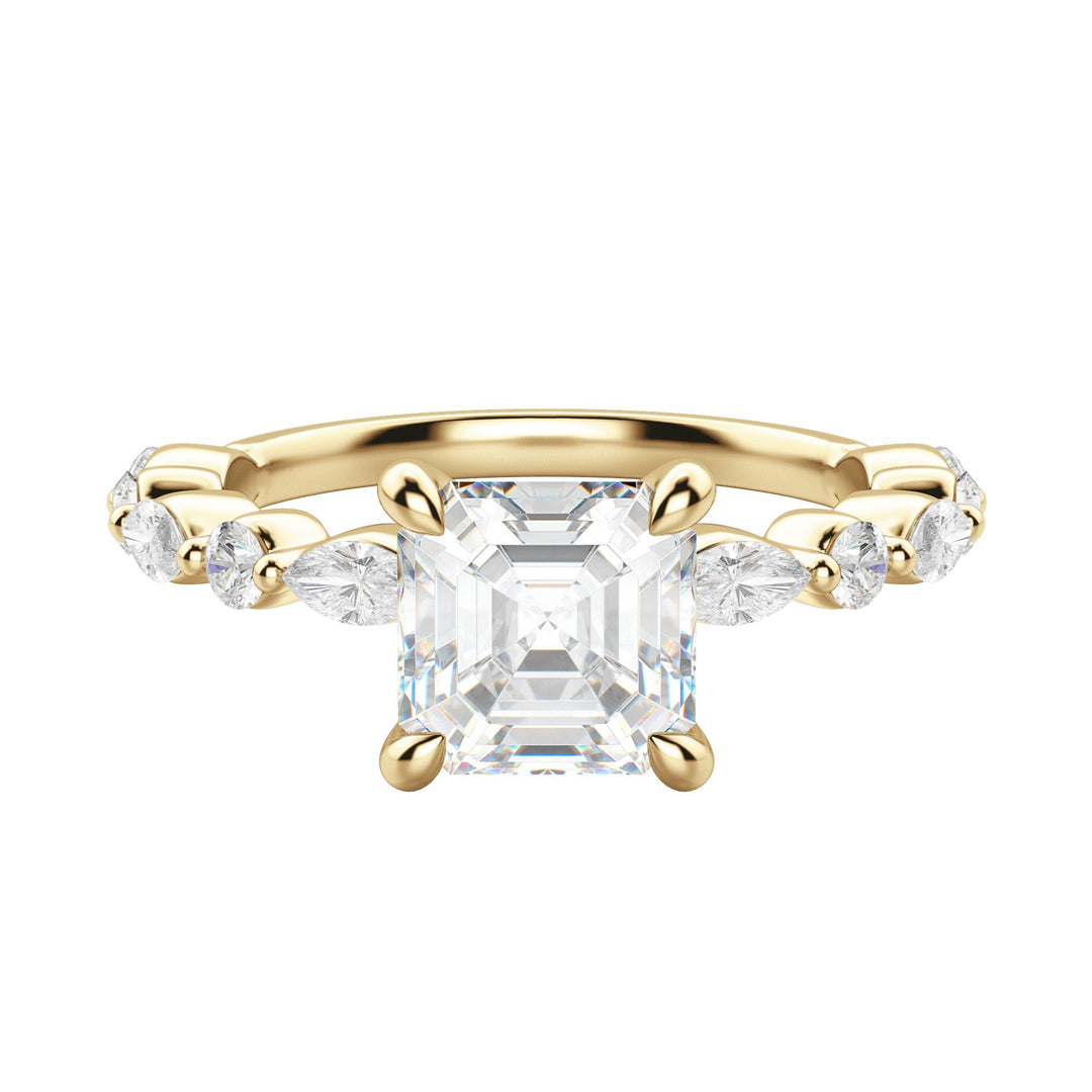 GAIA ASSCHER CUT MOISSANITE ENGAGEMENT RING