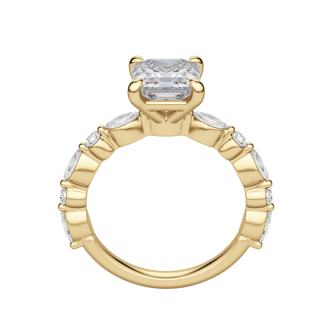 GAIA ASSCHER CUT MOISSANITE ENGAGEMENT RING