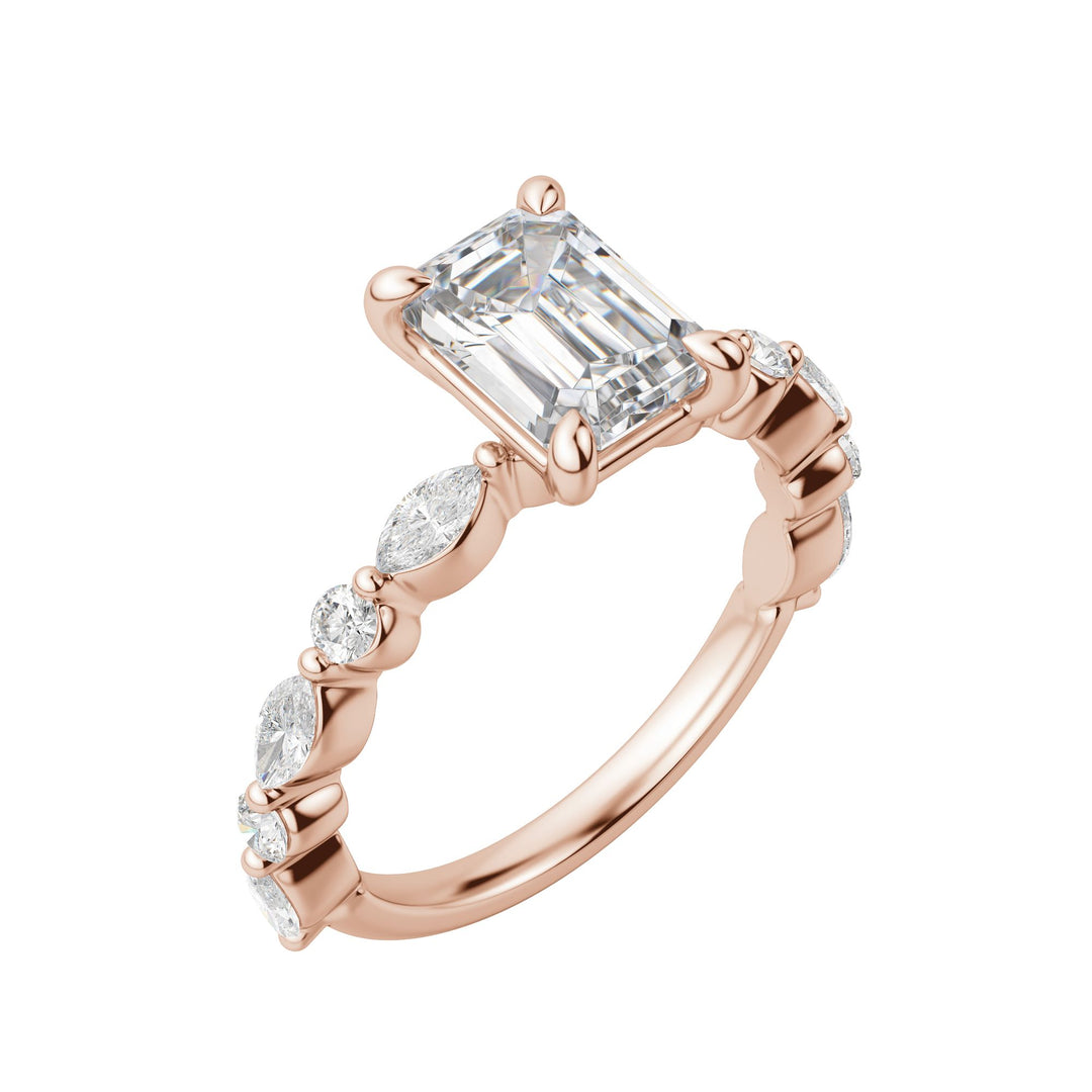 GAIA EMERALD CUT MOISSANITE ENGAGEMENT RING