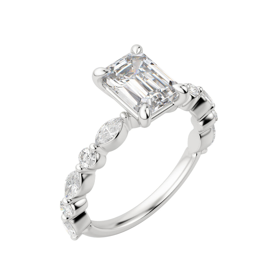 GAIA EMERALD CUT MOISSANITE ENGAGEMENT RING