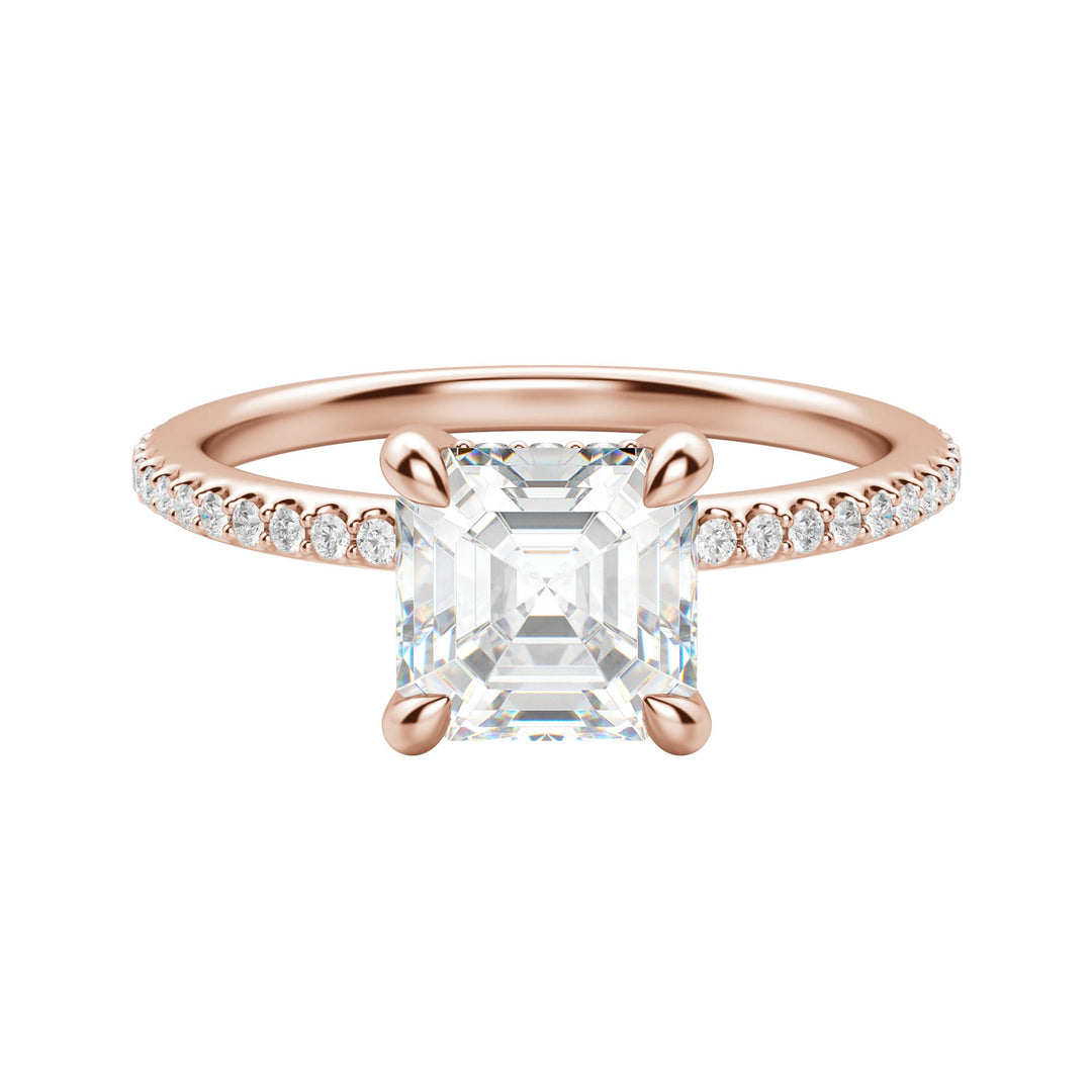 HERA ACCENTED ASSCHER CUT MOISSANITE ENGAGEMENT RING