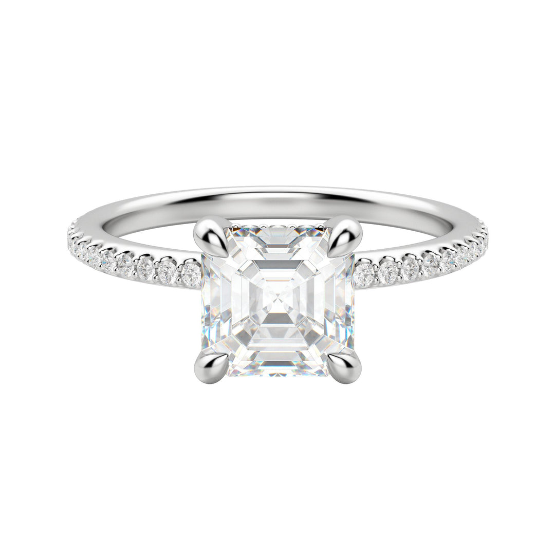 HERA ACCENTED ASSCHER CUT MOISSANITE ENGAGEMENT RING