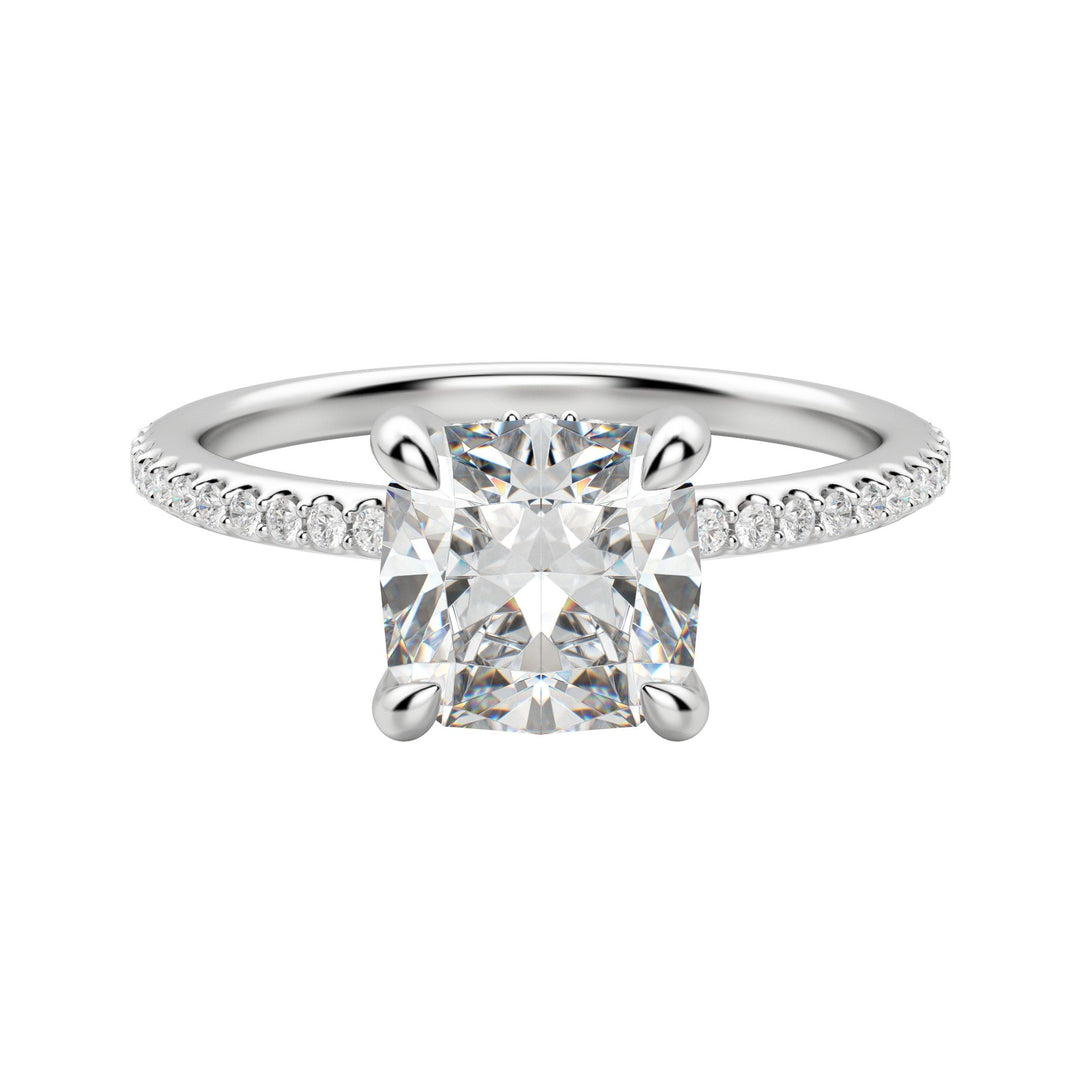 HERA ACCENTED CUSHION CUT MOISSANITE ENGAGEMENT RING