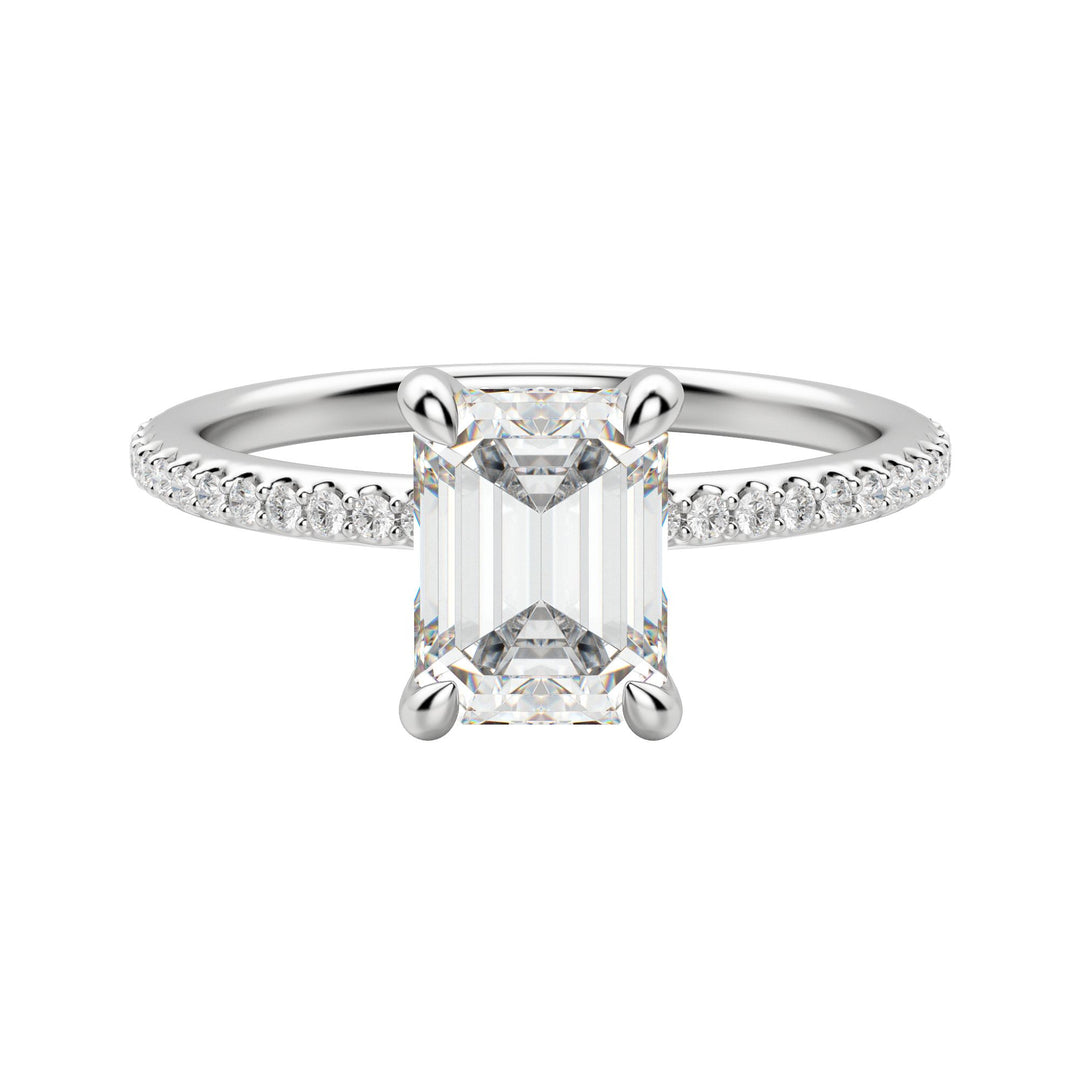 HERA ACCENTED EMERALD CUT MOISSANITE ENGAGEMENT RING