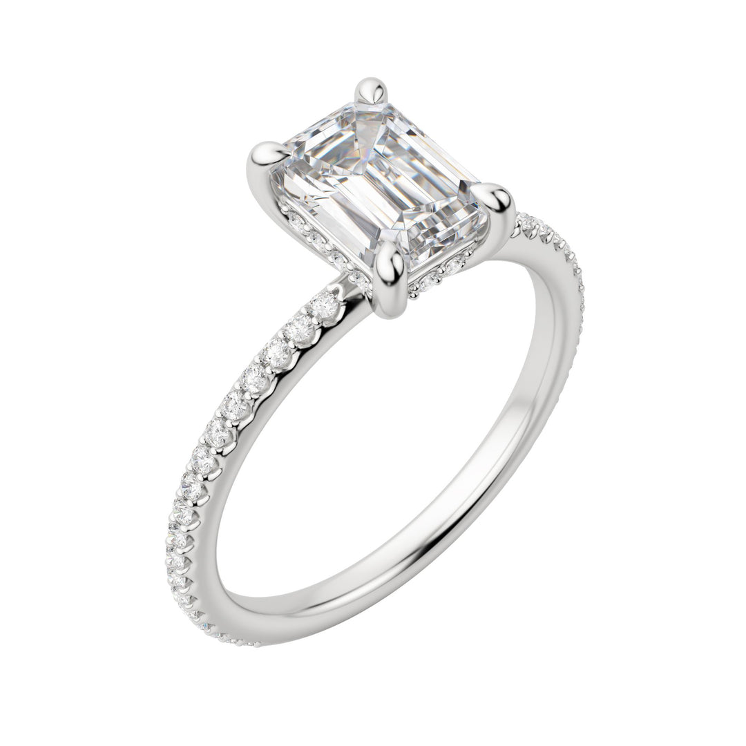 HERA ACCENTED EMERALD CUT MOISSANITE ENGAGEMENT RING