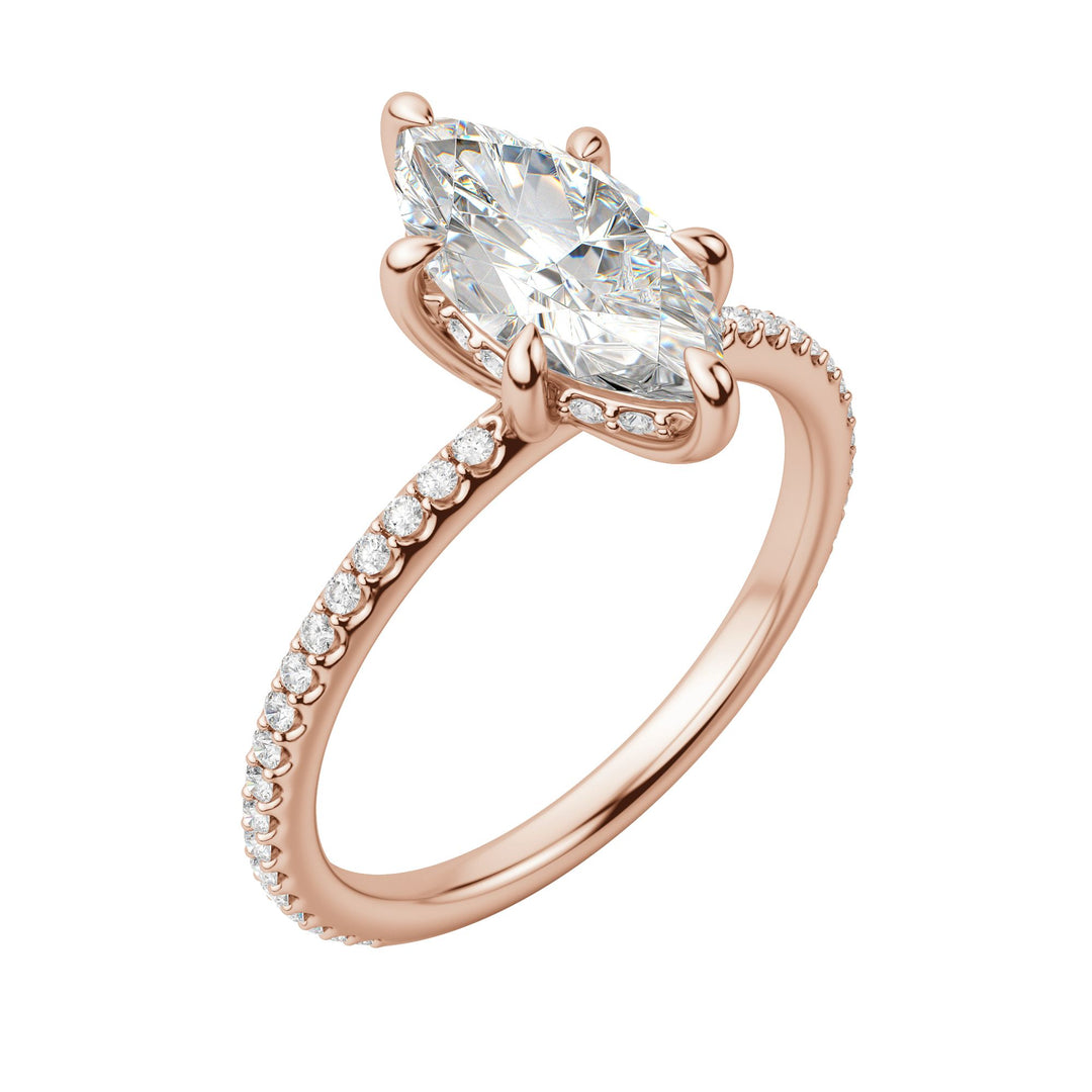 HERA ACCENTED MARQUISE CUT MOISSANITE ENGAGEMENT RING