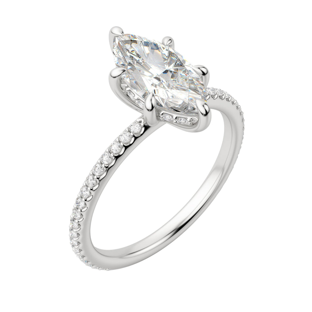 HERA ACCENTED MARQUISE CUT MOISSANITE ENGAGEMENT RING