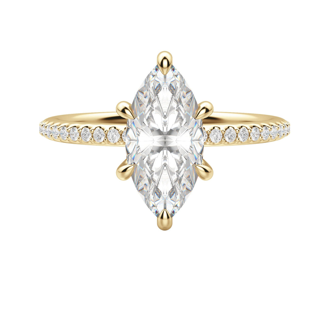 HERA ACCENTED MARQUISE CUT MOISSANITE ENGAGEMENT RING