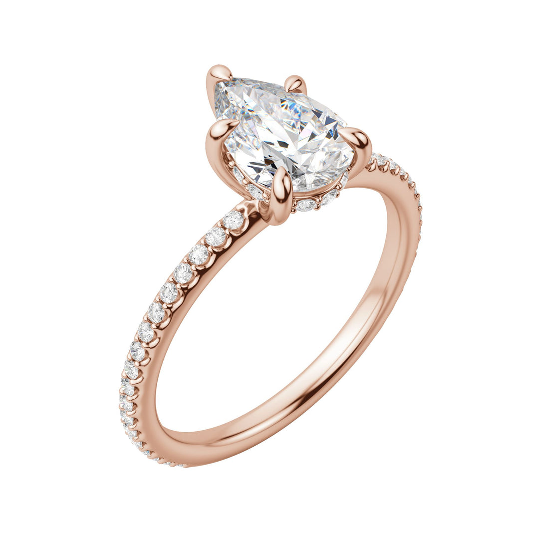 HERA ACCENTED PEAR CUT MOISSANITE ENGAGEMENT RING