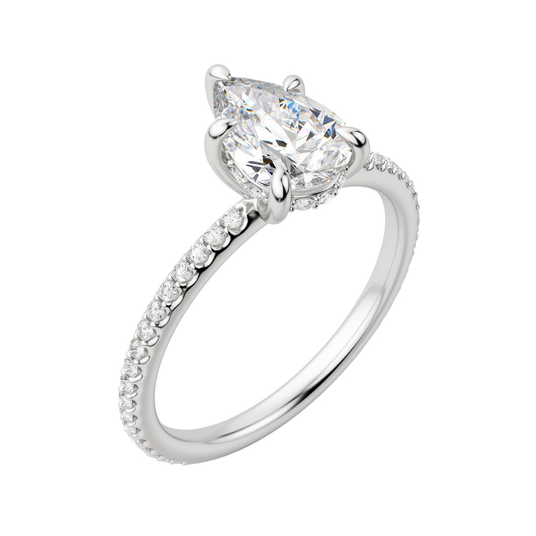 HERA ACCENTED PEAR CUT MOISSANITE ENGAGEMENT RING