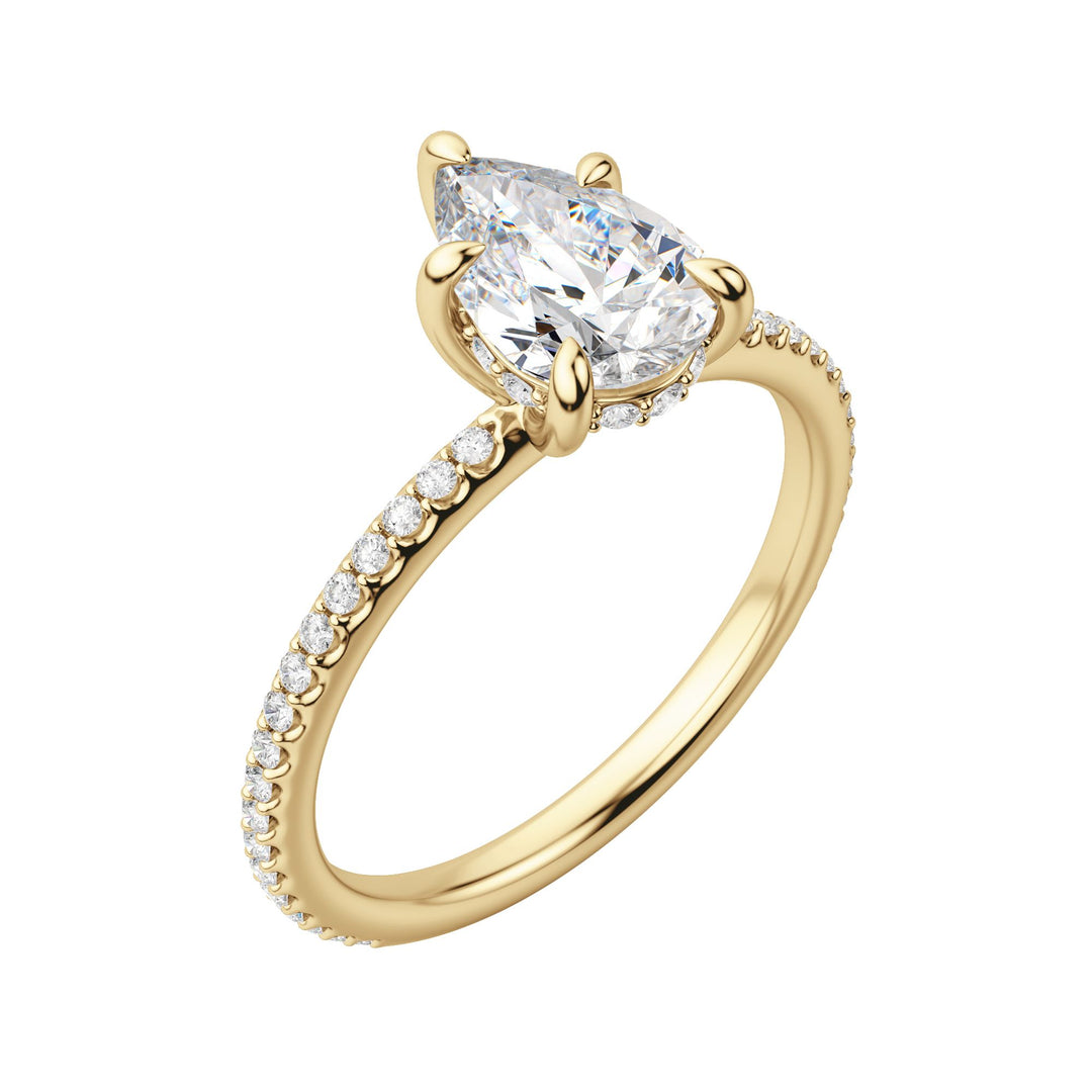 HERA ACCENTED PEAR CUT MOISSANITE ENGAGEMENT RING