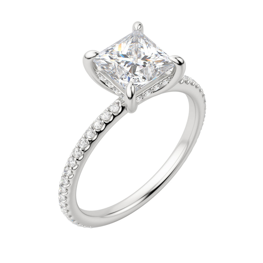 HERA ACCENTED PRINCESS CUT MOISSANITE ENGAGEMENT RING