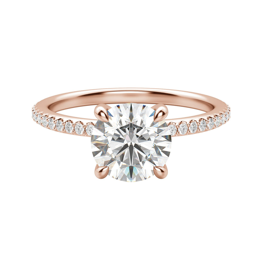 HERA ACCENTED ROUND CUT MOISSANITE ENGAGEMENT RING