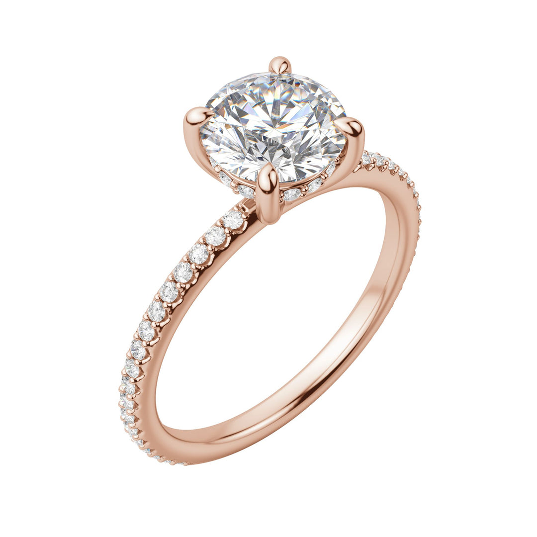 HERA ACCENTED ROUND CUT MOISSANITE ENGAGEMENT RING