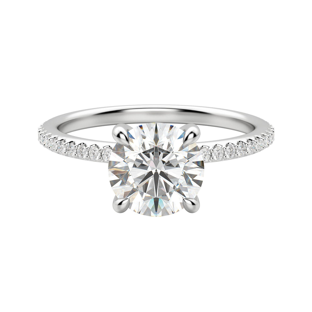 HERA ACCENTED ROUND CUT MOISSANITE ENGAGEMENT RING