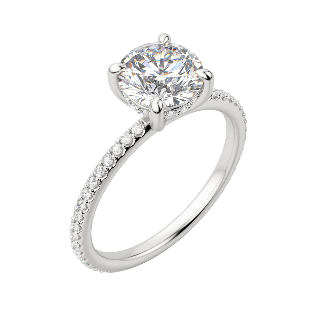 HERA ACCENTED ROUND CUT MOISSANITE ENGAGEMENT RING