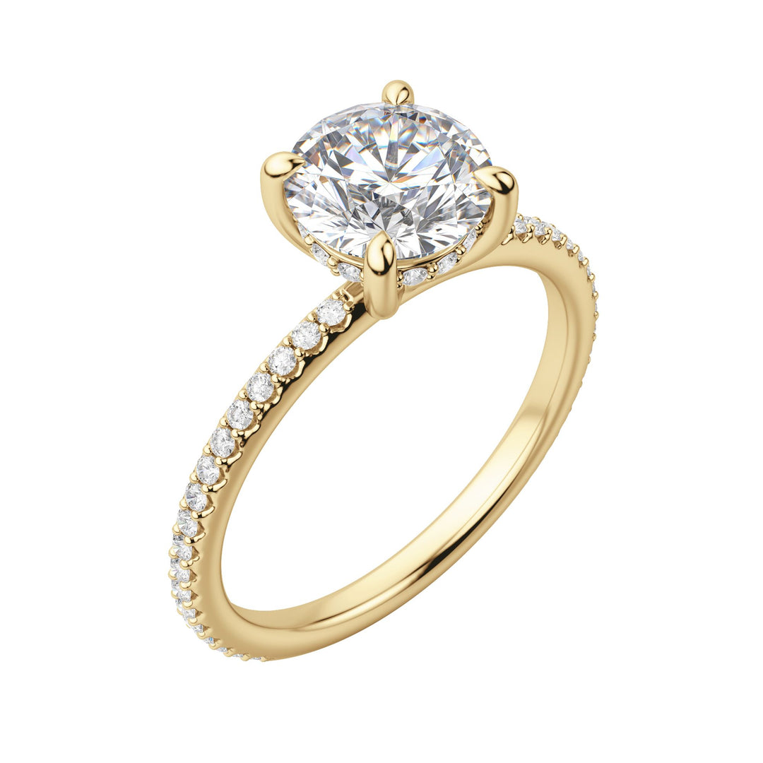 HERA ACCENTED ROUND CUT MOISSANITE ENGAGEMENT RING