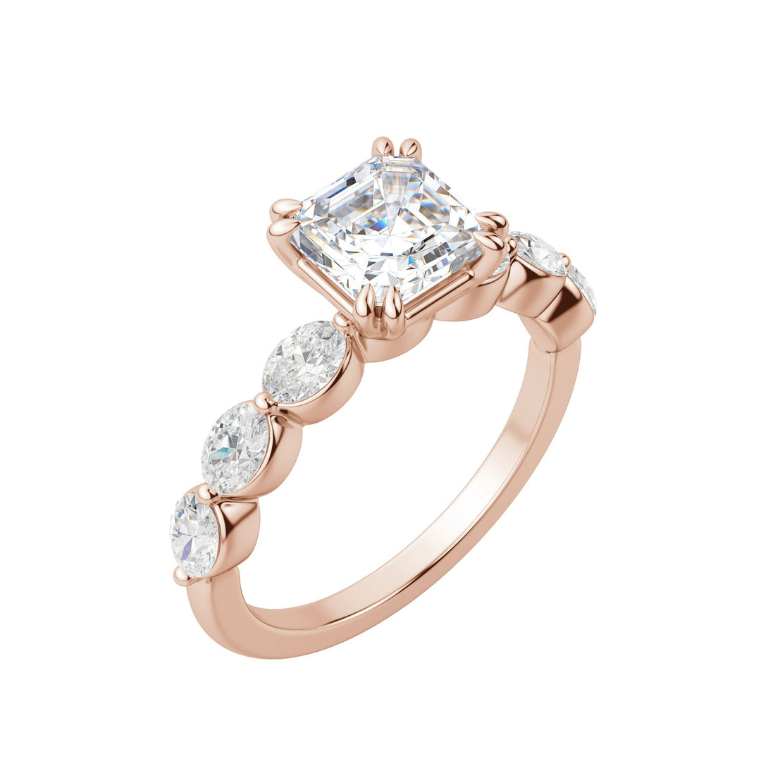 JUNO ASSCHER CUT MOISSANITE ENGAGEMENT RING