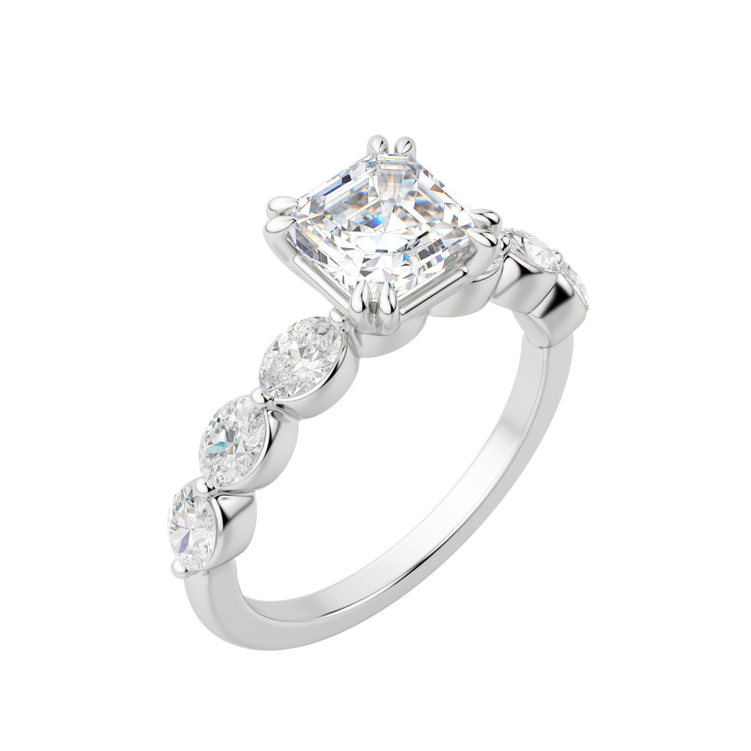 JUNO ASSCHER CUT MOISSANITE ENGAGEMENT RING