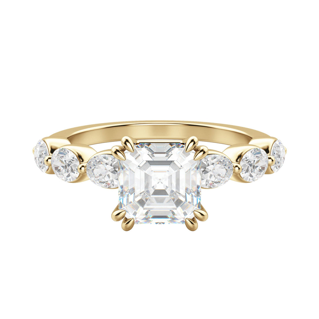 JUNO ASSCHER CUT MOISSANITE ENGAGEMENT RING