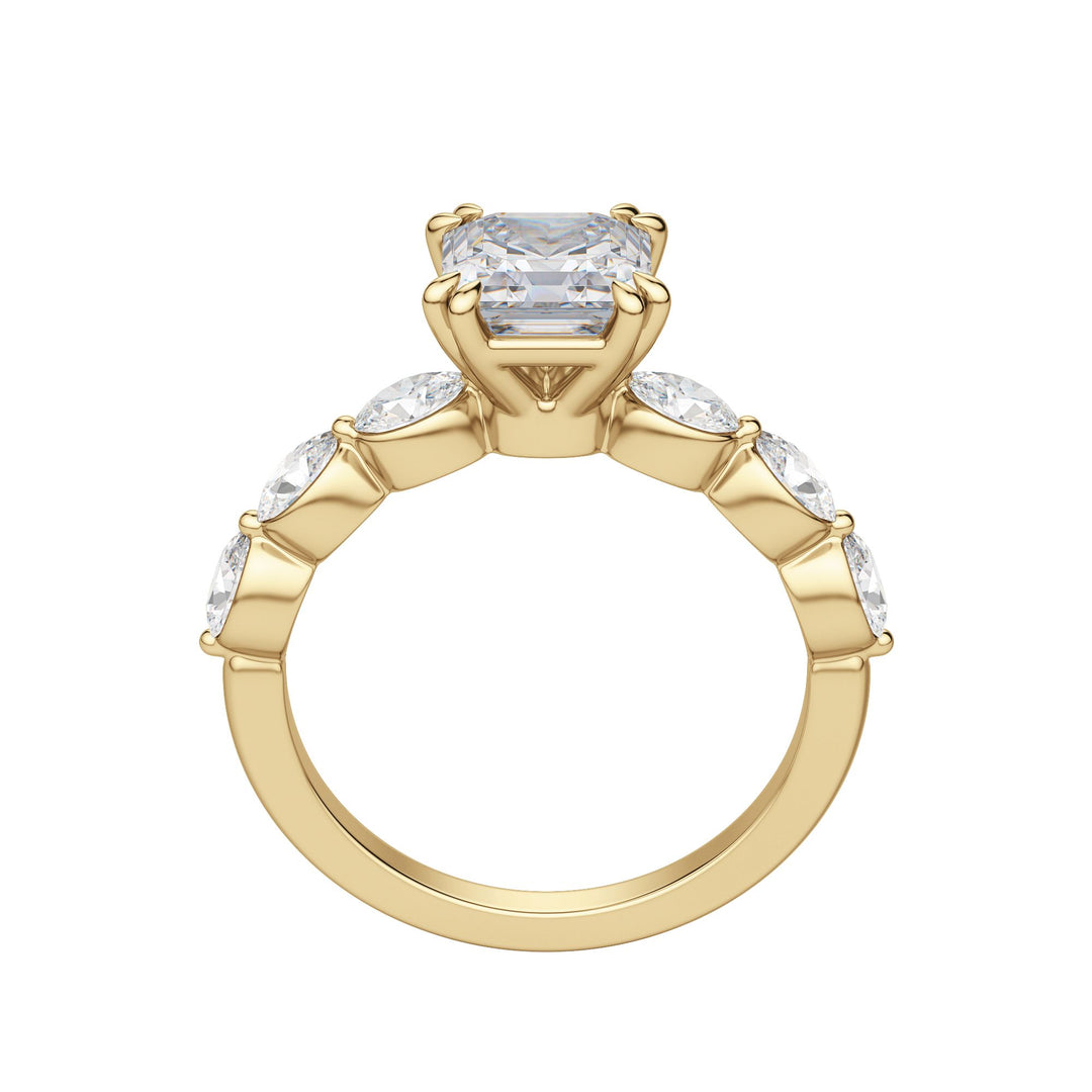 JUNO ASSCHER CUT MOISSANITE ENGAGEMENT RING