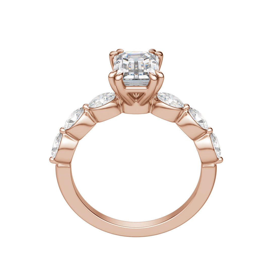 JUNO EMERALD CUT MOISSANITE ENGAGEMENT RING