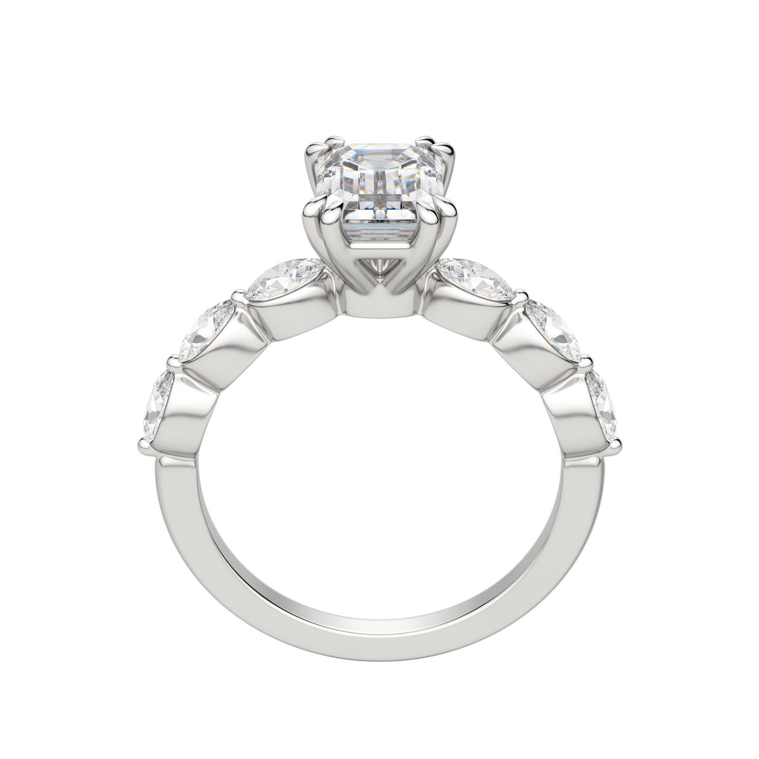 JUNO EMERALD CUT MOISSANITE ENGAGEMENT RING