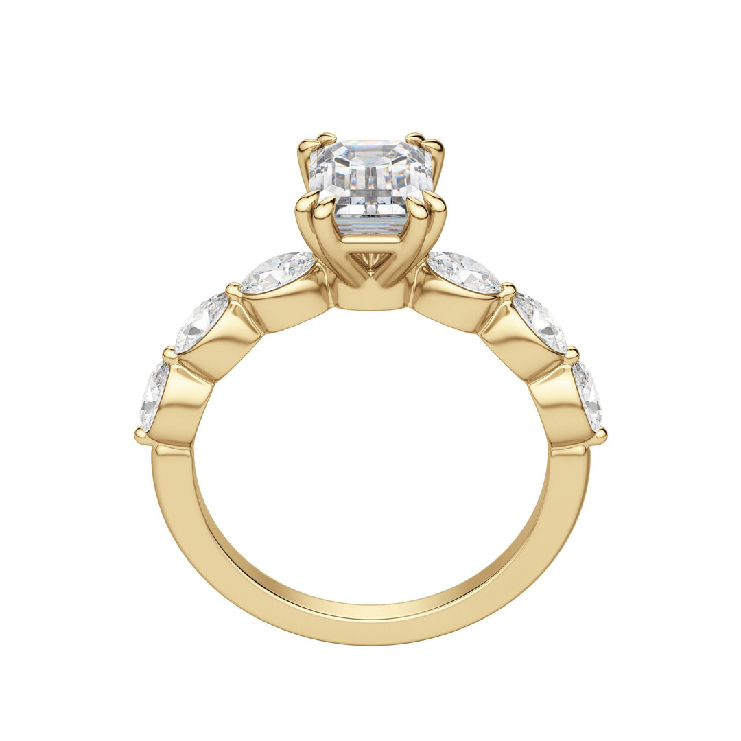 JUNO EMERALD CUT MOISSANITE ENGAGEMENT RING