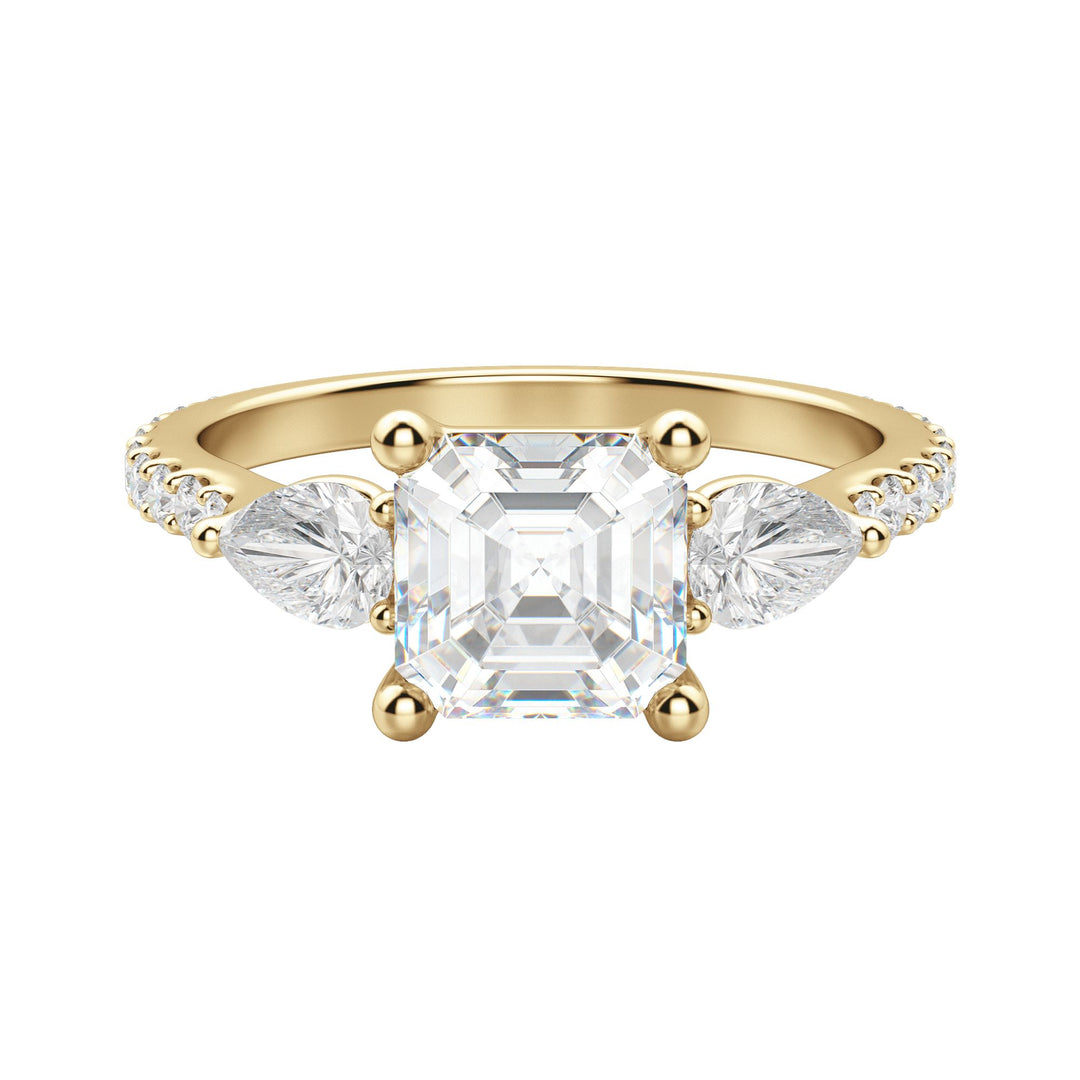 LILY ACCENTED ASSCHER CUT MOISSANITE ENGAGEMENT RING