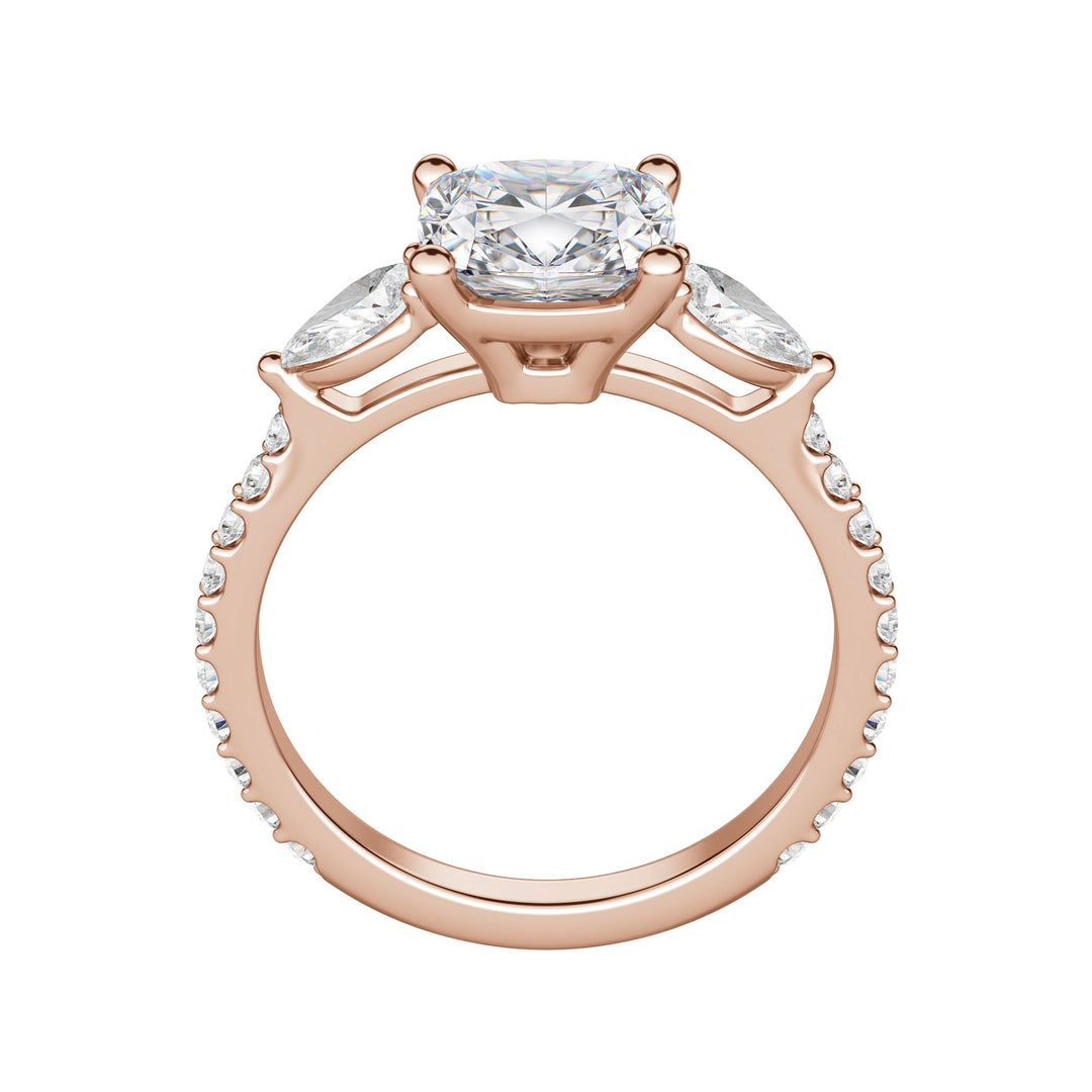 LILY ACCENTED CUSHION CUT MOISSANITE ENGAGEMENT RING