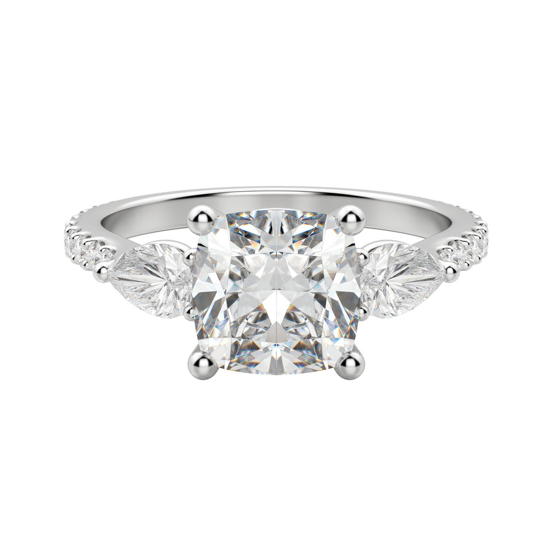 LILY ACCENTED CUSHION CUT MOISSANITE ENGAGEMENT RING